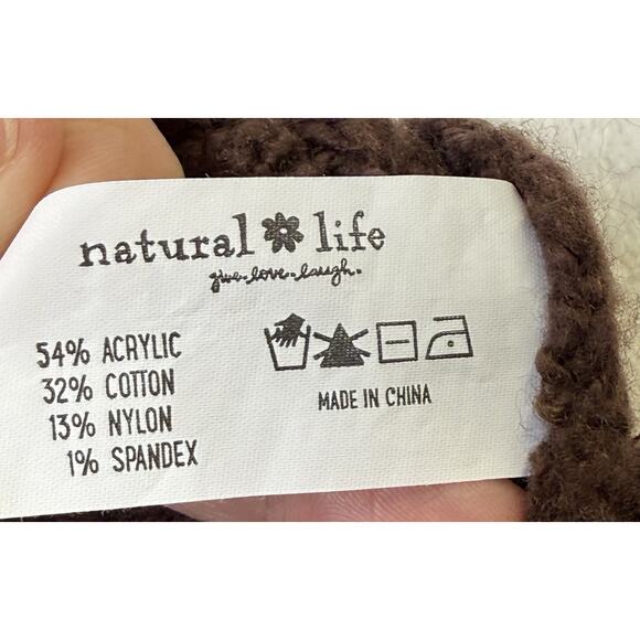 Natural Life Sweater Women’s Sz M Relaxed Oversized Cable Knit Fisherman cotton - Picture 4 of 7